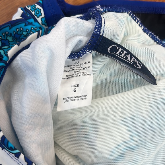 CHAPS PAISLEY HALTER NECK ONE PIECE SWIMSUIT IN SIZE 6 - Picture 6 of 6